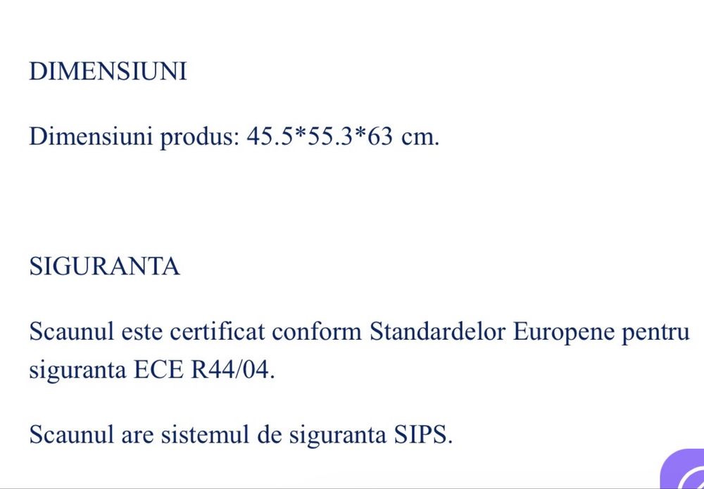 Scaun auto cu isofix