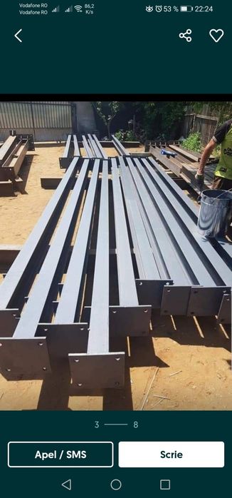 Stoc 200mp structura hala metalica schelet garaj servicie auto etc
