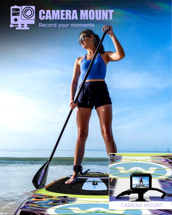 Нов, висок клас, 350 СМ надуваем падъл борд all-round SUP MYBOAT MY19 (Touring Air Purple) в лилав дизайн.