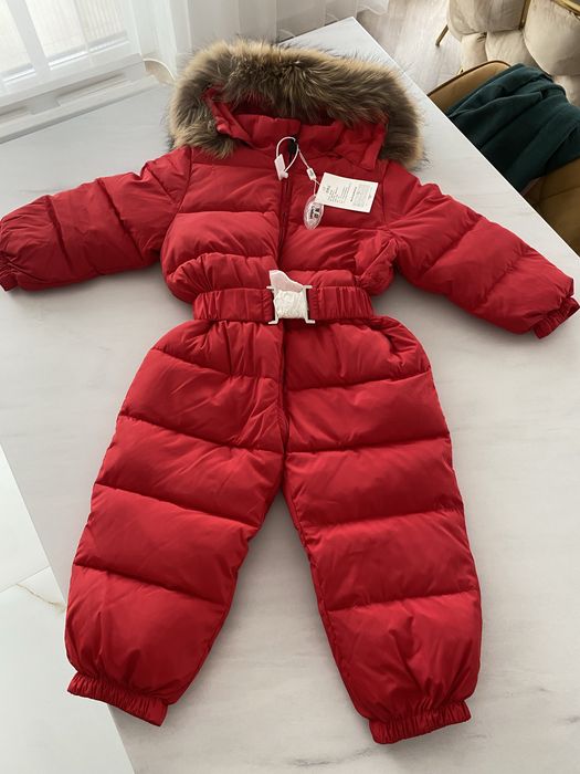 Salopeta / combinezon puf de gasca + blana naturala