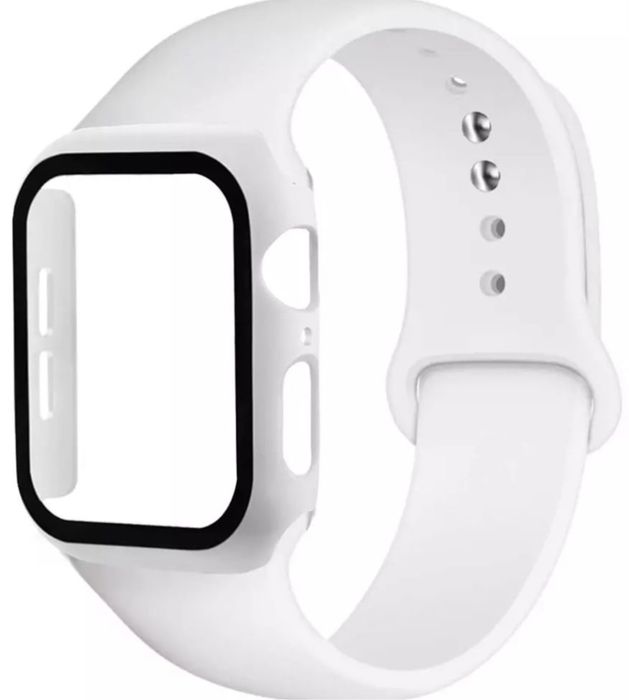 Bumper Curea Silicon + Husa cu Geam Incarcator Ceas Apple Watch