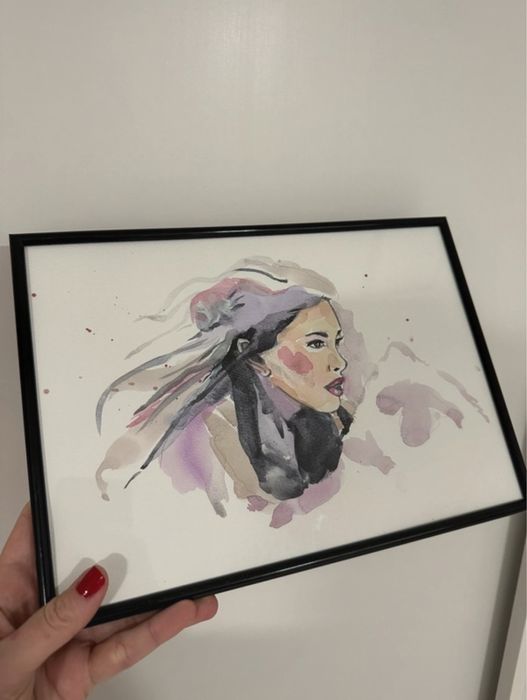 Pictura acuarela Arwen Lord of the rings cu rama