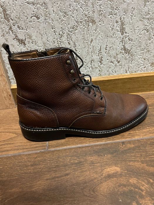 Мъжки зимни боти Massimo Dutti - естествена кожа, размер 44, кафяв