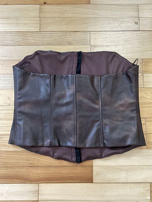 Кафяв кожен корсет Zara