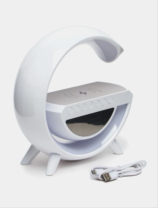Умная Bluetooth колонка-ночник BT-3401 с беспроводной зарядкой 3 в 1