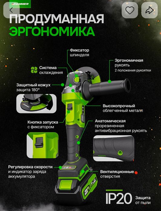 Болгарка аккумуляторная