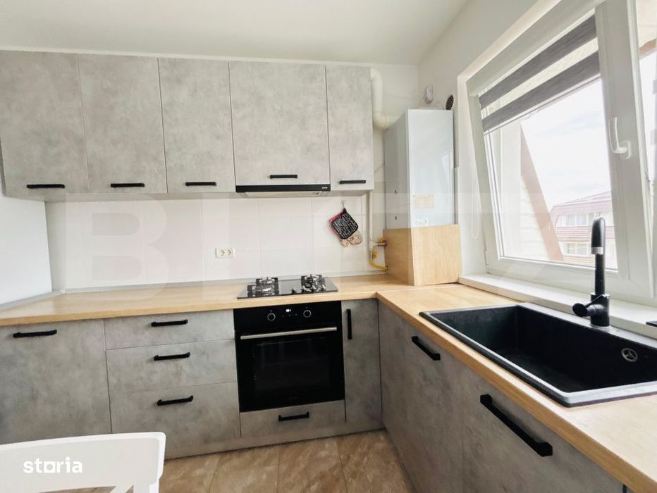 Apartament cu 2 camere, mobilat modern, cu terasa si parcare