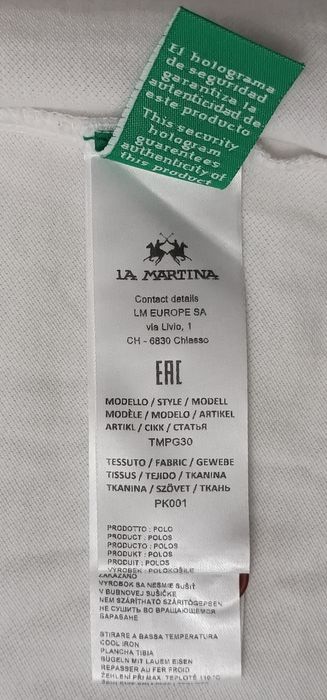 La Martina Polo Shirt оригинална тениска 3XL памучна поло фланелка