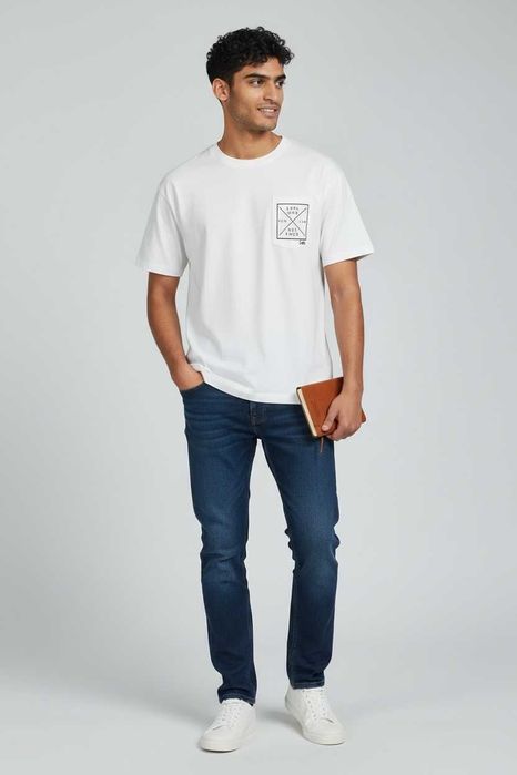 Мъжка тениска, LEE, Regular Fit, Eco Lab Pocket, Бяла
