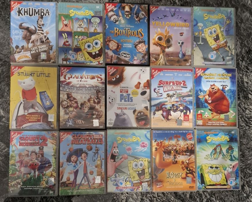 15 DVD-uri animate, dublate în română