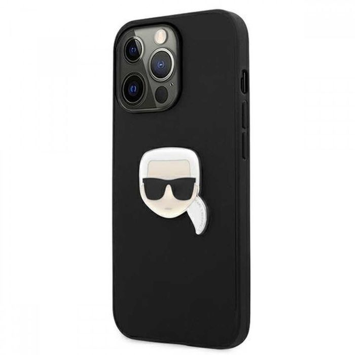 Гръб Karl Lagerfeld Leather Ikonik Karl`s Head Metal за iPhone 13, iPhone 13 Pro, iPhone 13 Pro MAX