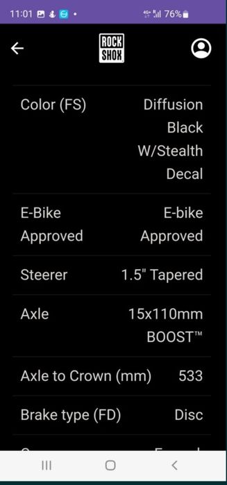 Furca Rockshox Recon Silver RL