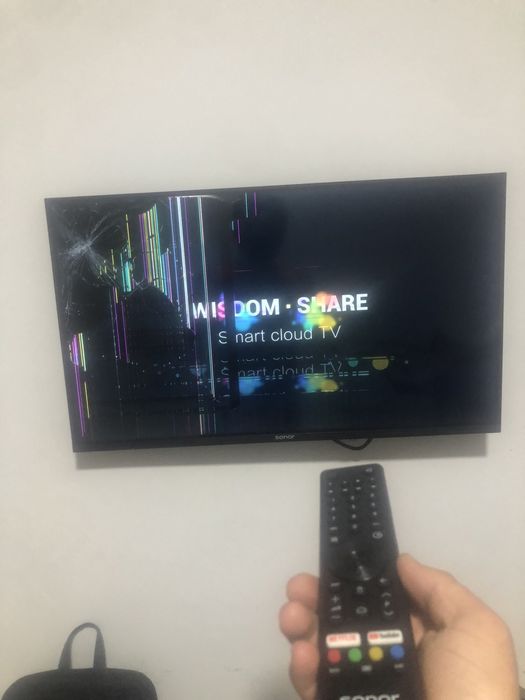 televezor sotladi SONOR  smart tv aybi ekran singan manzil samarqand