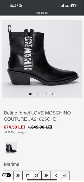 Botine western Love Moschino, marimea 36
