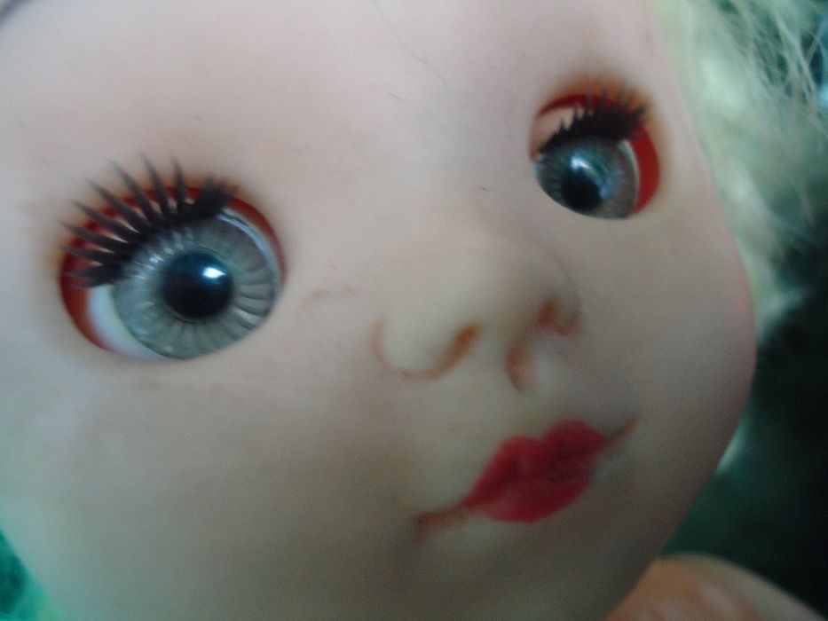 Игрушка Кукла СССР с серыми красивыми глазами - блондинка около 35 см