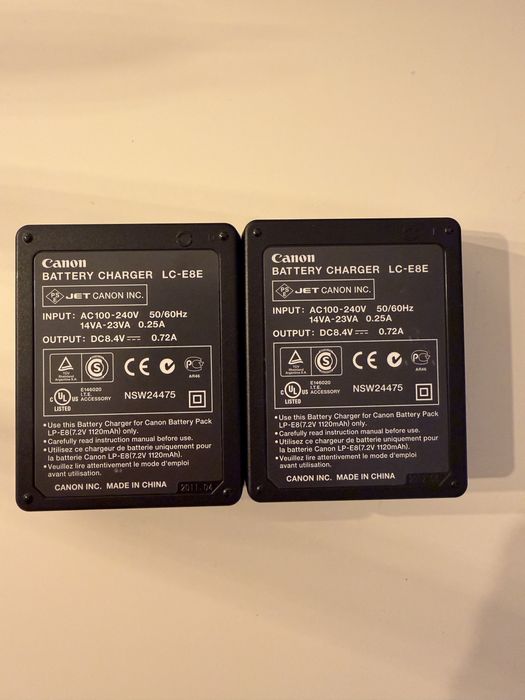 Baterii și încărcătoare Canon LP-E8 originale și compatibile