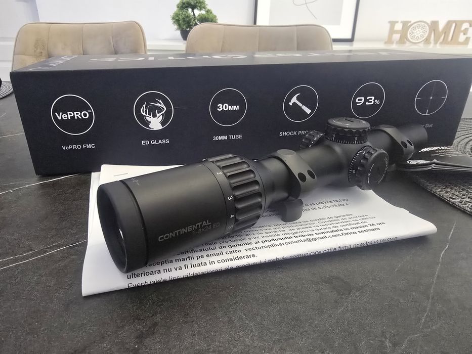 Luneta Goană/Dibuit Vector continental ED 1-8x24 iluminare fibră optică