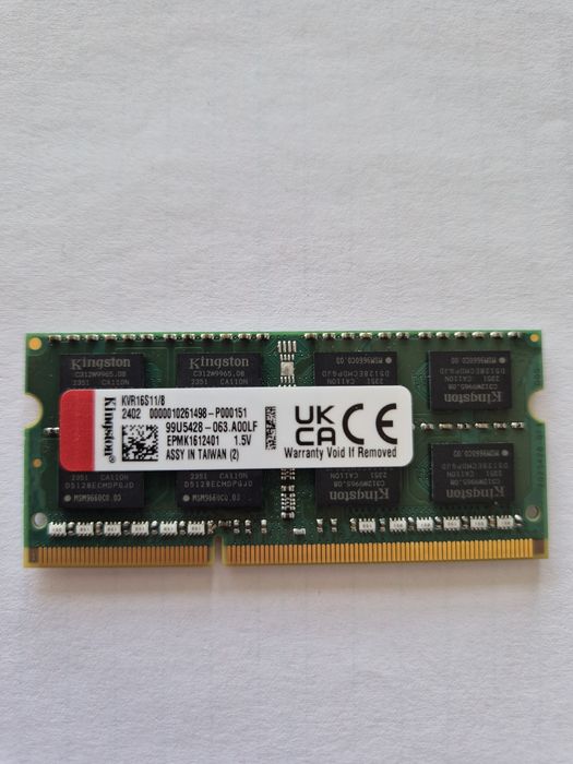Memorie Laptop Kingston 8GB DDR3, 1600MHz CL 11
