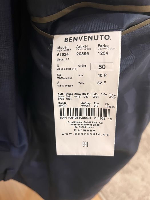 Мужской костюм  Benvenuto
