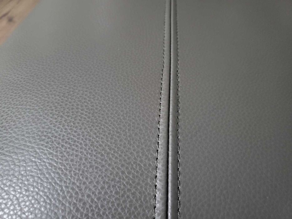 Сив кожен комплект дивани две двойки с електрически релакс механизъм