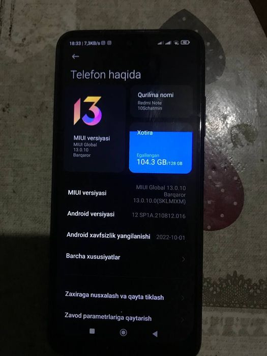 Ridmi note 10s .6/128