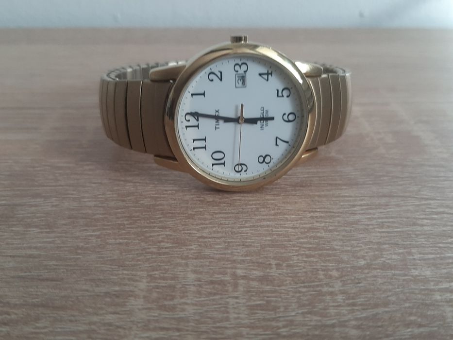 Ceas Timex Easy Reader Gold - Indiglo - Curea Elastică Stare Excelenta