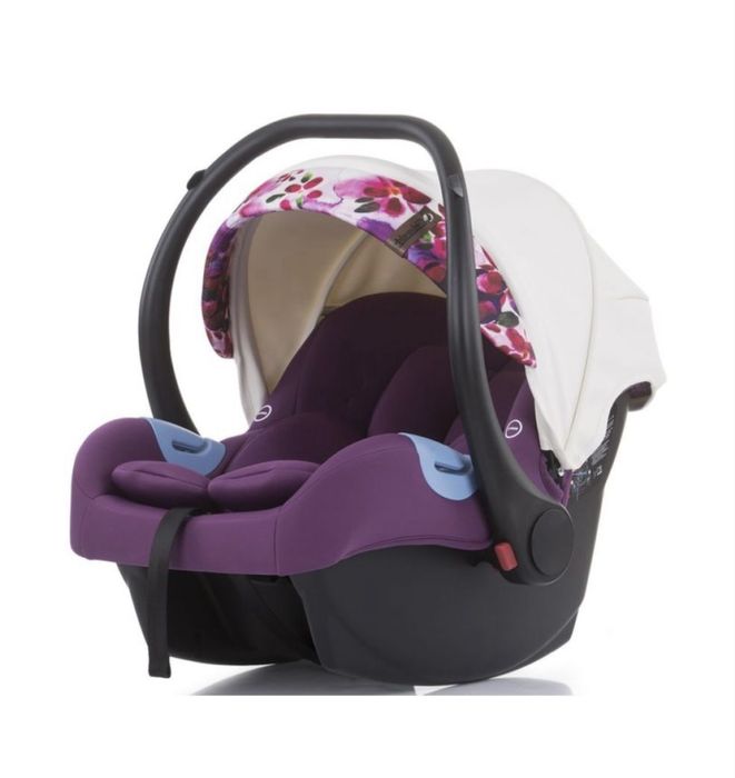 Комбинирана бебешка количка 3 в 1 Chipolino - Emotion, бяла с цветя