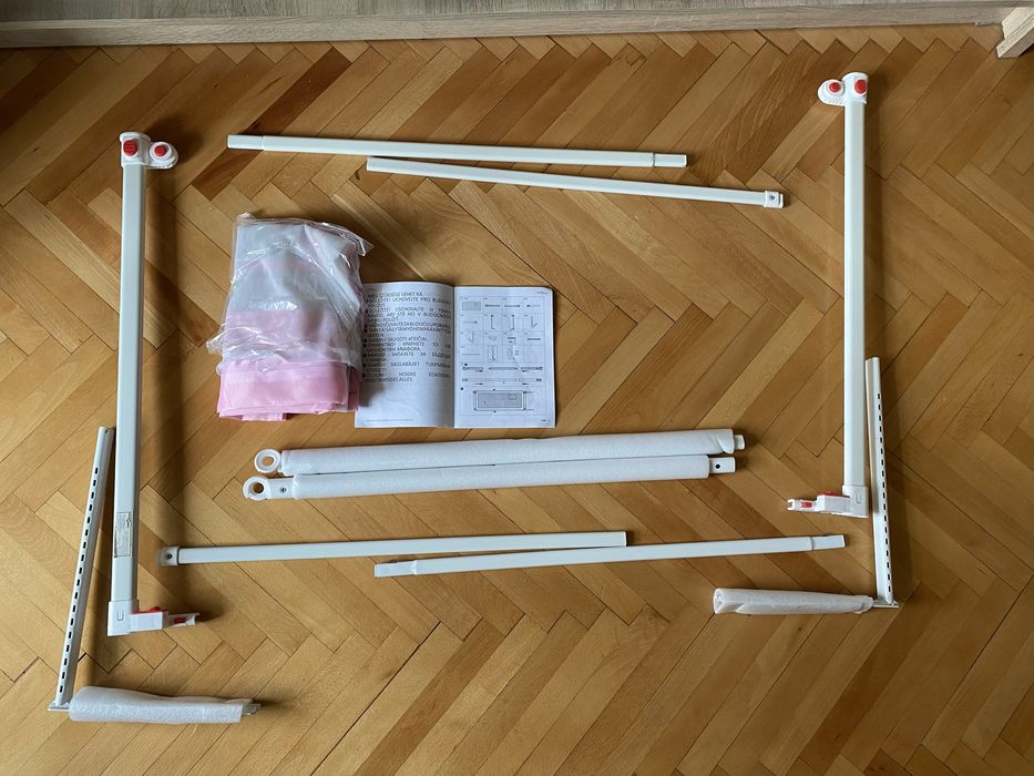 Balustrada, roz, de protectie pat copii  VidaXL lungime 2m