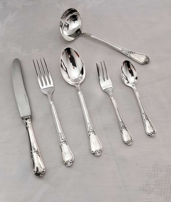 Tacamuri din argint masiv 800 Auerhahn nefolosite pentru 12 persoane