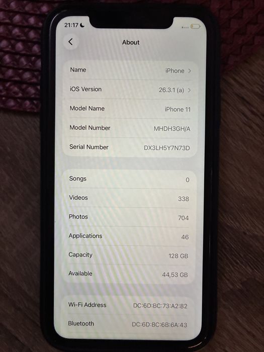 Iphone 11, black, 128GB, 85% battery health