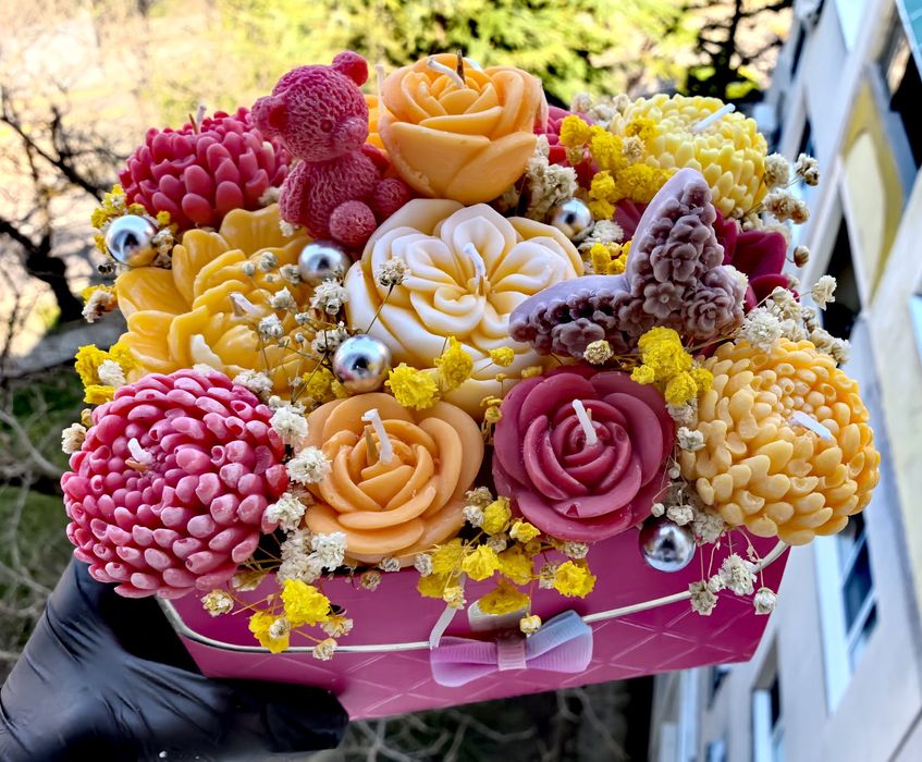 Букети от соеви свещи