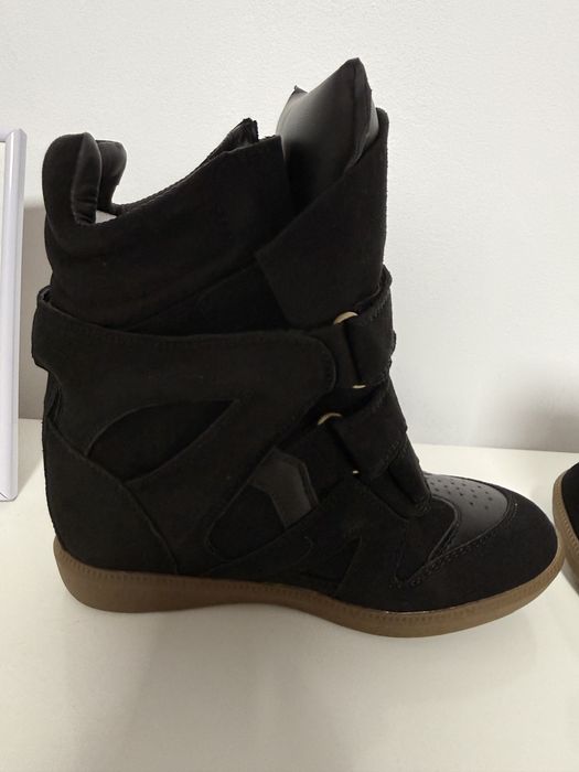 Ghete Isabel Marant negre, NOI, cu scai și talpă gumă – stil chic, model modern, perfecte pentru ținute trendy!