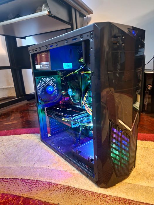 Unitate PC Gaming AMD RX 6600, 16 GB RAM DDR 4, Intel Core I3 9100f + kit tastatura si mouse wireless cadou