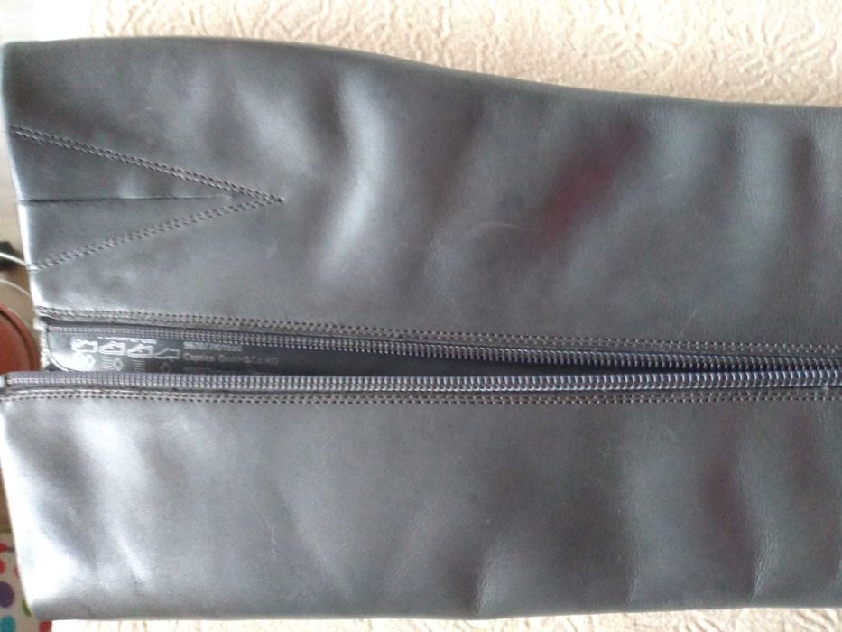 Cizme Caprice lungi, cu fermoar și elastic, cu toc gros înalt