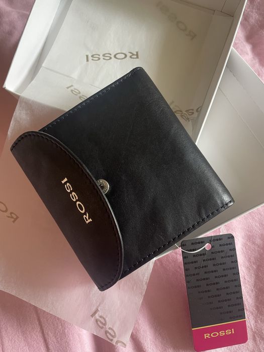 Портфейл / портомое Rossi - естествена кожа - черно - чисто ново