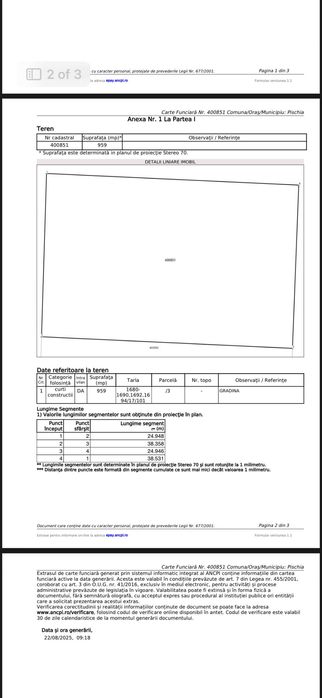 Teren intravilan de vânzare – Sălciua Nouă, com. Pișchia, jud. Timiș