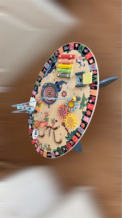 Masuta interactiva cu activitati pentru copii 6in1, din lemn