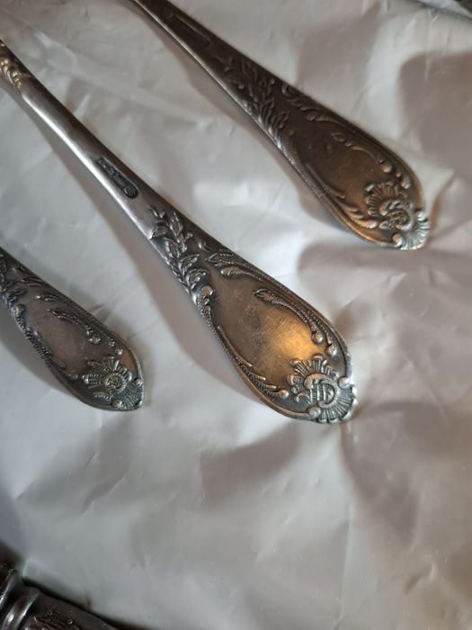 Set Complet 52 Tacâmuri Argintate ZiSh (URSS) - Melchior МНЦ - Model P