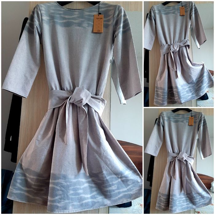 Дамски дълъг елек и  еластична ,стилна рокля