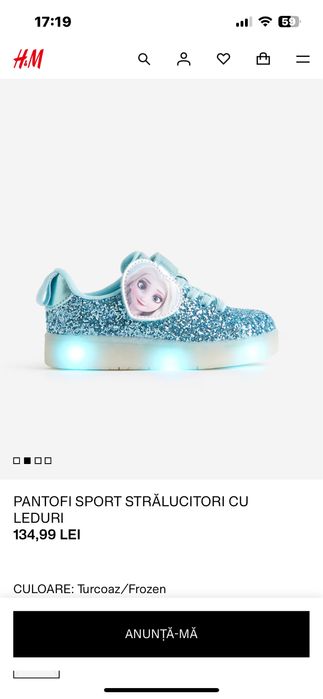 Pantofi  sport stralucitori cu leduri Elsa