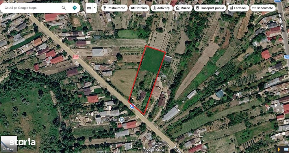 Teren intravilan – 4.180 mp,  deschidere 37 m, lângă Focșani