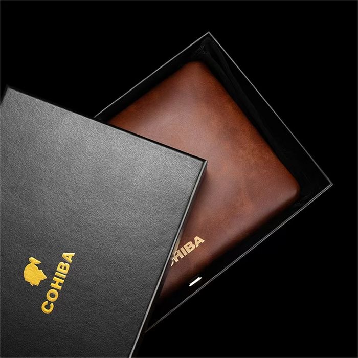 Хумидор COHIBA за 5 пури – кожен калъф, преносим