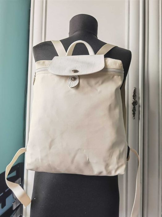 Rucsac crem Longchamp pliiabil made in France