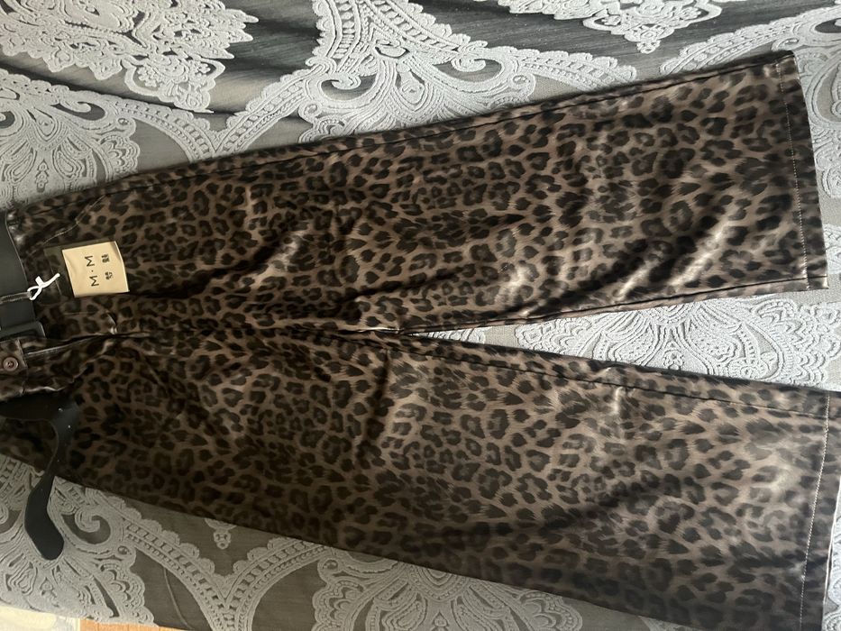 Штаны леопардовые кожанные