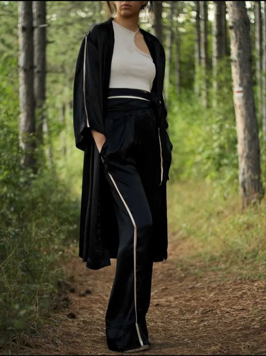 Черно кимоно сет, костюм