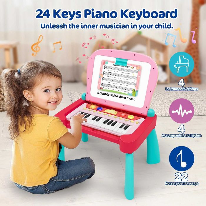 TERRAMUS 3-в-1 образователна играчка с 24-клавишна клавиатура за пиано