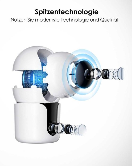 Camera WiFi de supraveghere interioară cu 2 camere 2K + 2K