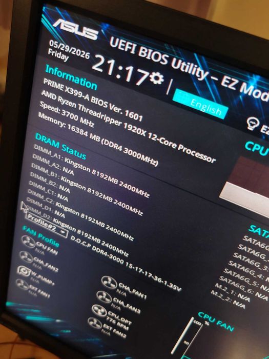 ASUS Prime X399-A + AMD Ryzen Threadripper 1920X 12-CORE  + Dark Rock Pro 4 Flagship