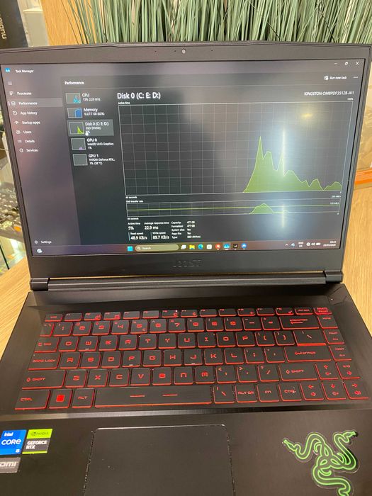 Лаптоп MSI Katana 15, Intel® Core™ i5 11th 11400H, RAM 8GB, 512GB SSD, NVIDIA RTX 3050