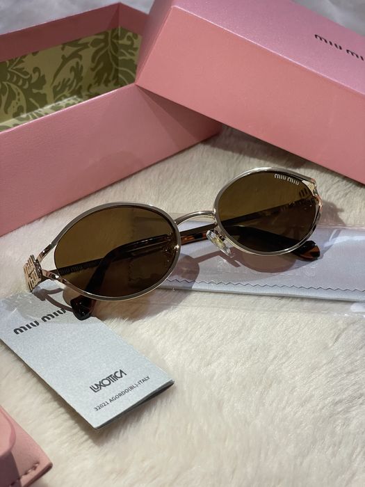 Ochelari de soare Miu Miu | Auriu/ Maro